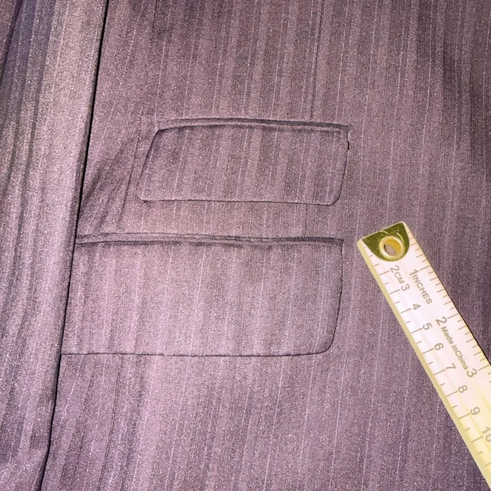 Steve Harvey Collection Suit Jacket Mens 40L Purple Pinstripe‎ 3 Button Long